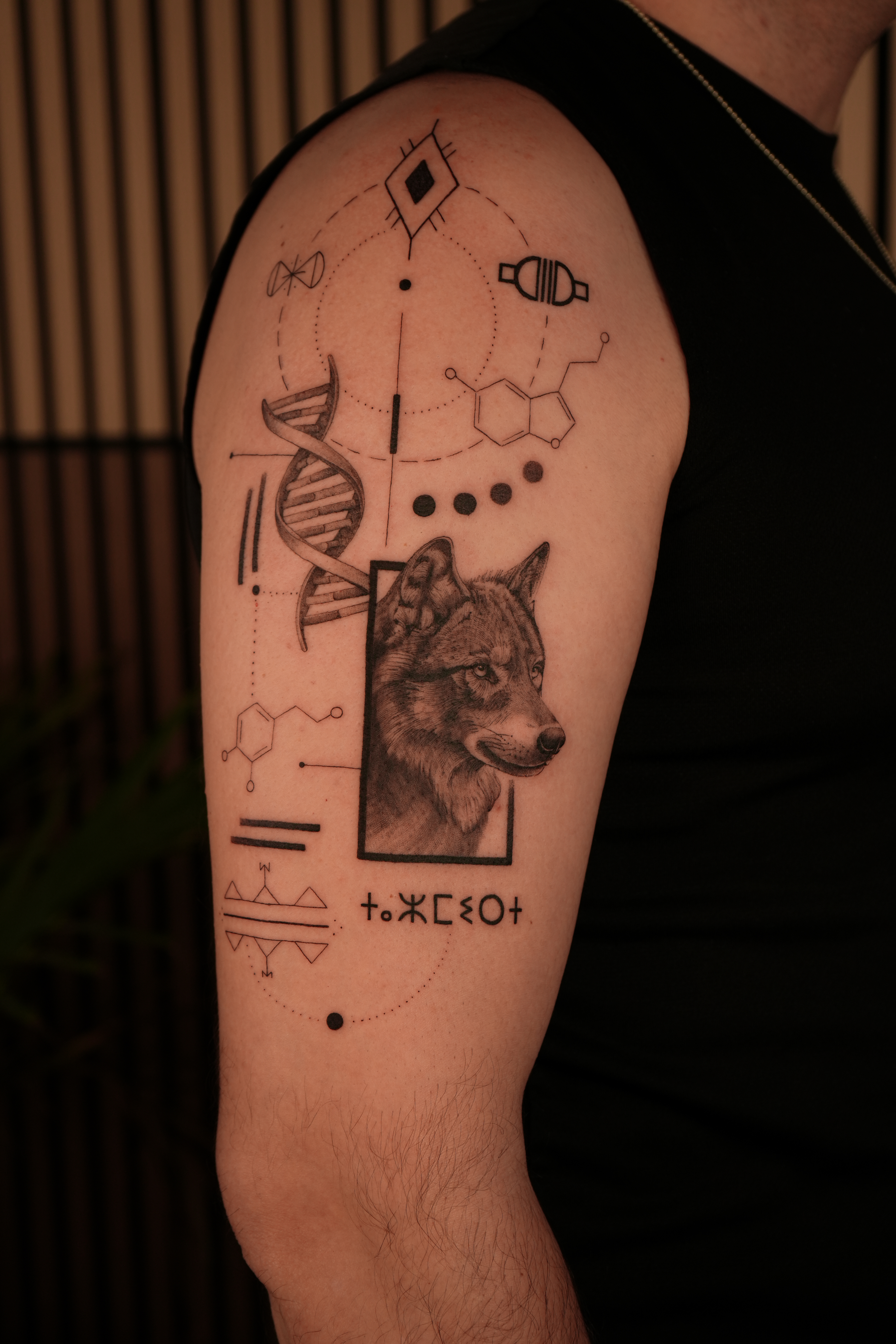 Wolf DNA chemistry upper arm patchwork